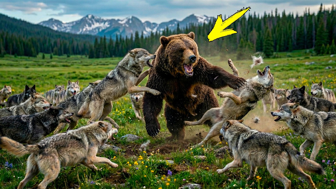 Stado wilk&oacute;w otoczyło starego niedźwiedzia. Tylko sp&oacute;jrzcie, KTO przyszedł mu z pomocą!