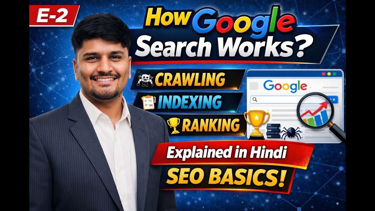 E-2 | How Google Search Works? | Crawling, Indexing & Ranking Explained in Hindi | SEO Basics
