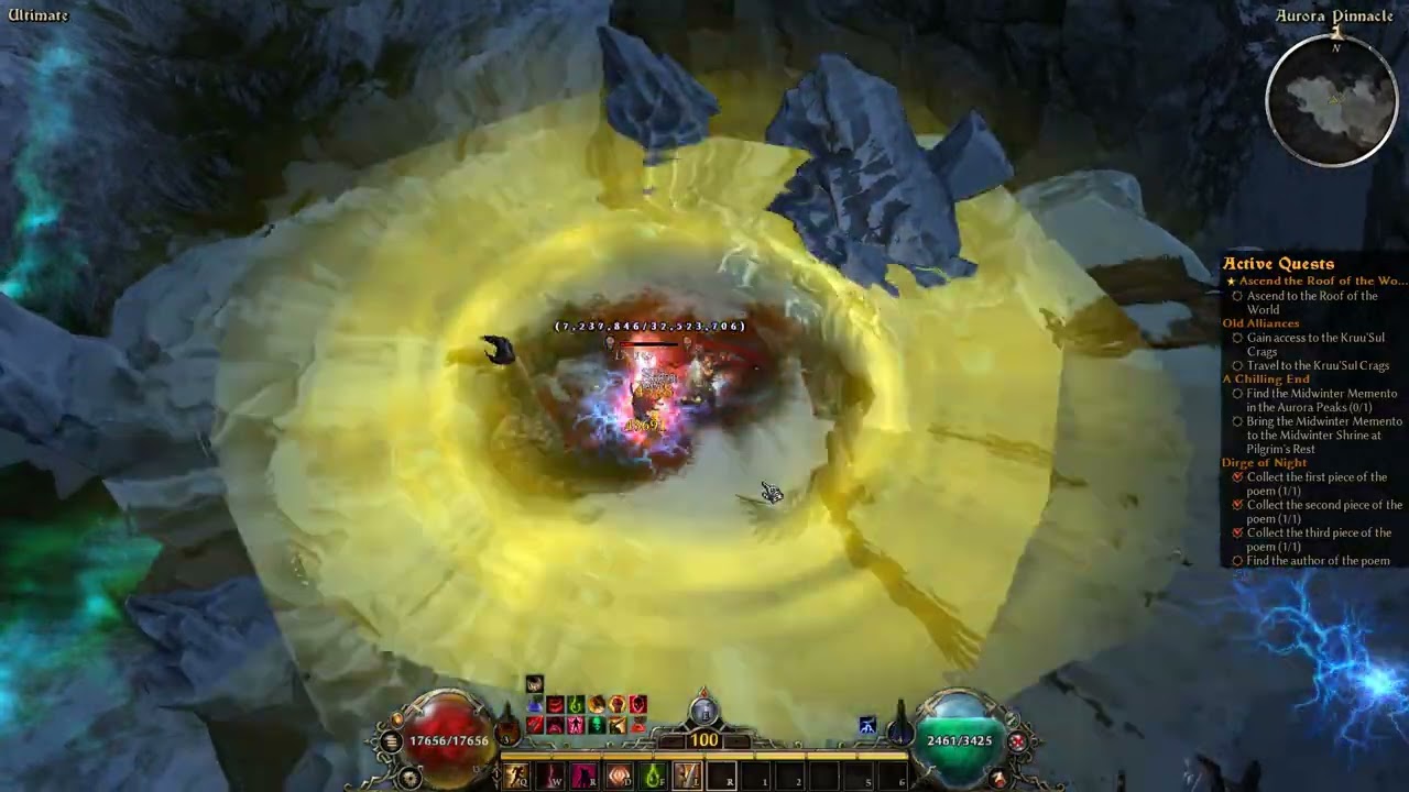 Grim Dawn - Fangs of Asterkarn, Chaos Witchblade vs Mogdrogen the wolf.