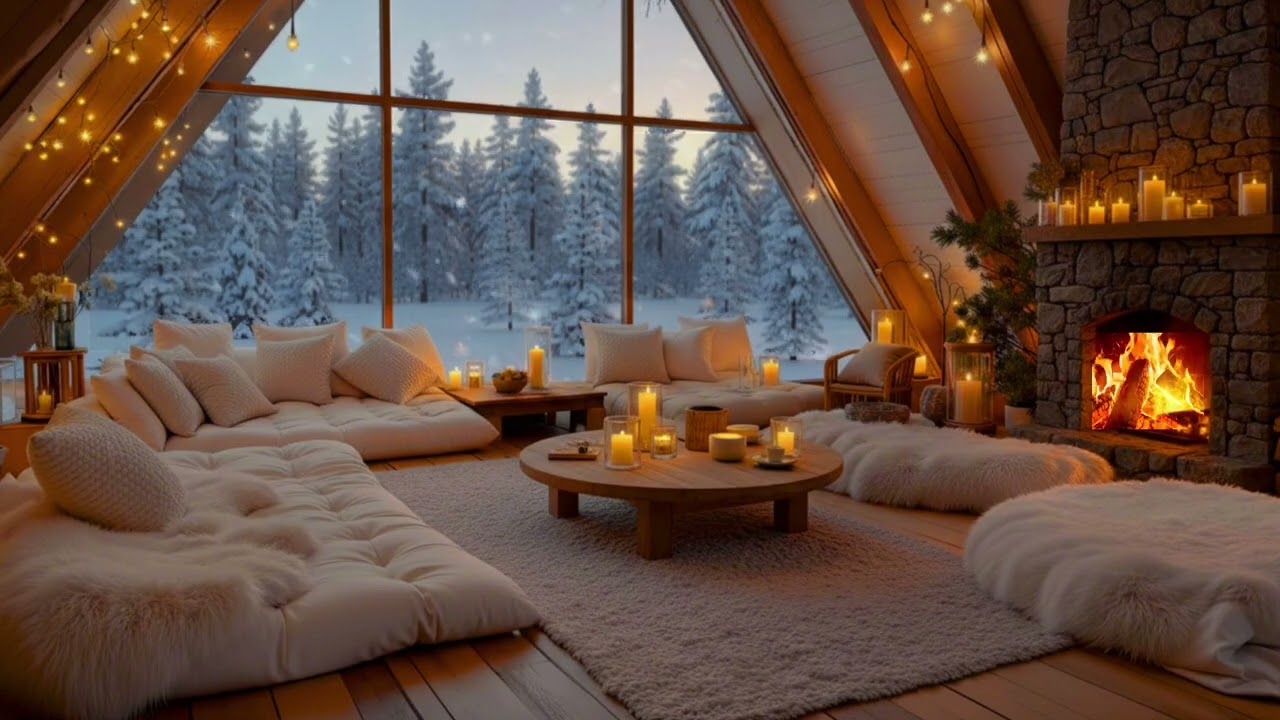 Cozy Cabin Fireplace in the Woods | 90 Min of Relaxing Fire Sounds (No Music) for Relax/Focus/Sleep