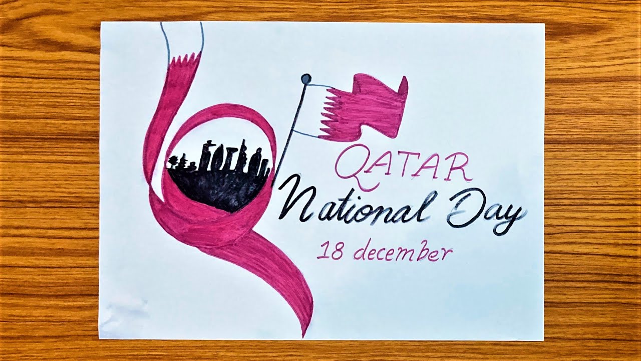 Qatar National Day (December 18) drawing|easy Qatar National Day poster making idea for beginners