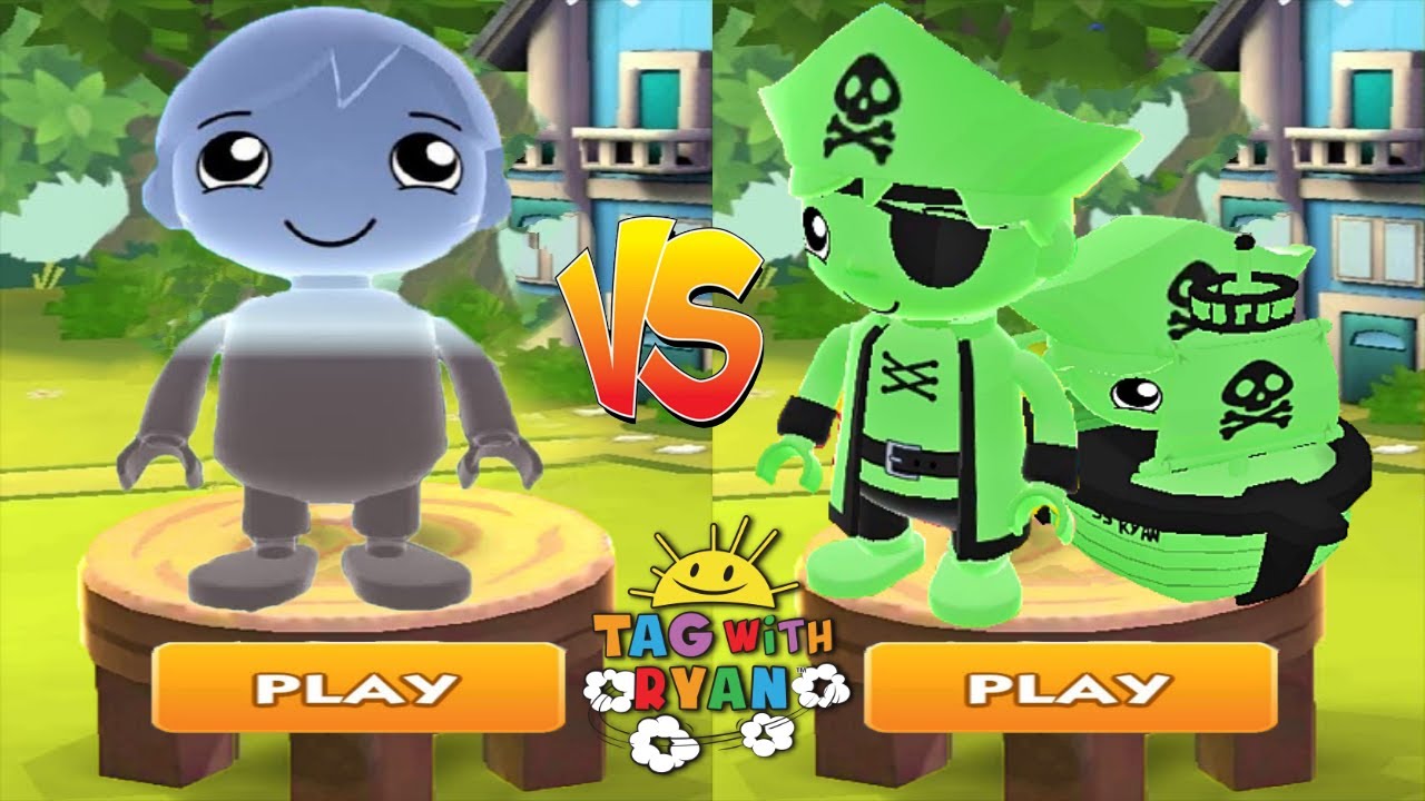 Tag with Ryan - Invisi-Ryan Ghost vs Ghost Pirate Ryan - All Costumes Unlocked All Vehicles Gameplay