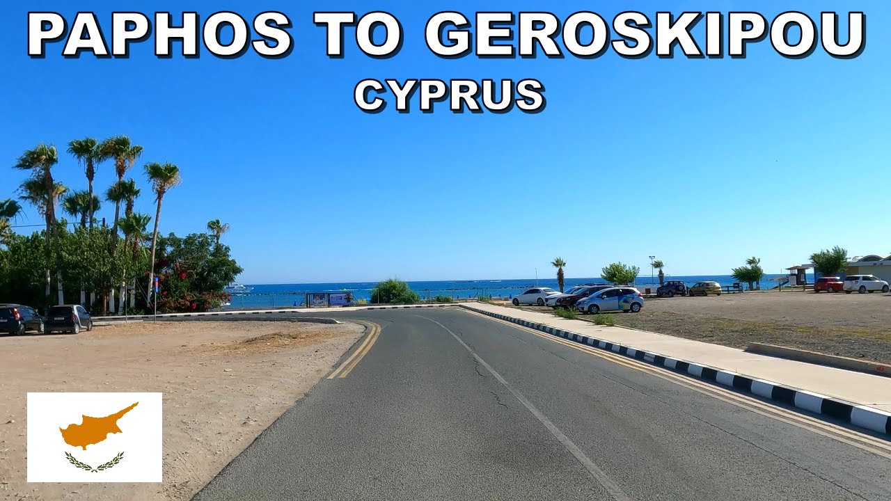 DRIVING from PAPHOS CITY to GEROSKIPOU BEACH in CYPRUS * 4K (60fps)