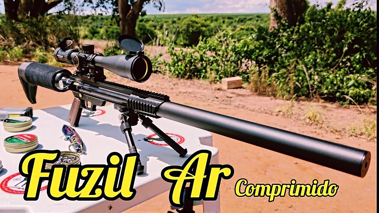 UM FUZIL DE AR COMPRIMIDO ESTA É A CAÇADORA +  VOLTADA PARA CAÇA