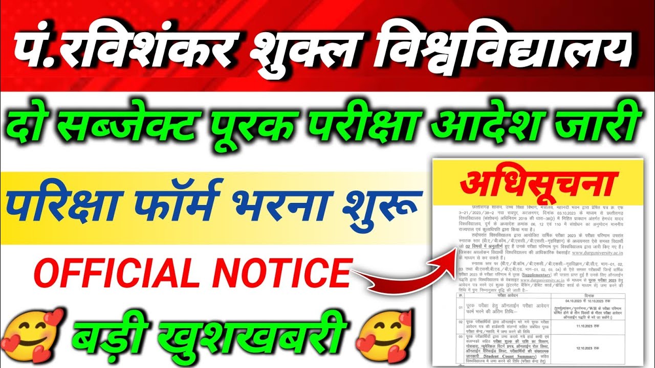 PRSU University 2 Subject में फ़ैल वालो का supply exam form आ गया 🤩ll  supply exam form new update