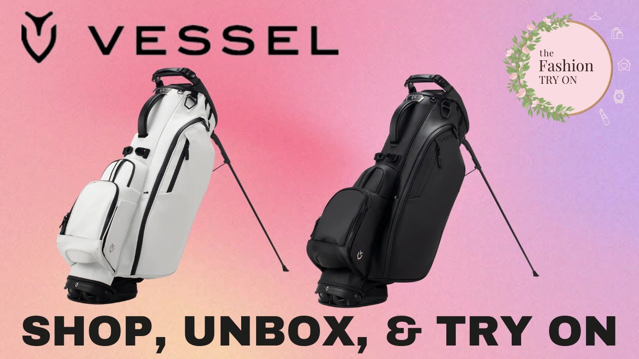 Vessel | Player IV Pro Stand Golf Bag (Pebbled White & Black) 14 Way | The Fashion Try On
