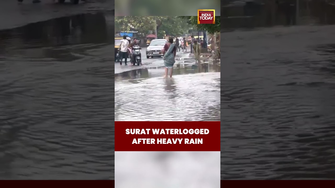 Gujrat: Heavy Rain Floods Surat! Roads Under Water | Shocking Visuals from Gujarat #flood #surat