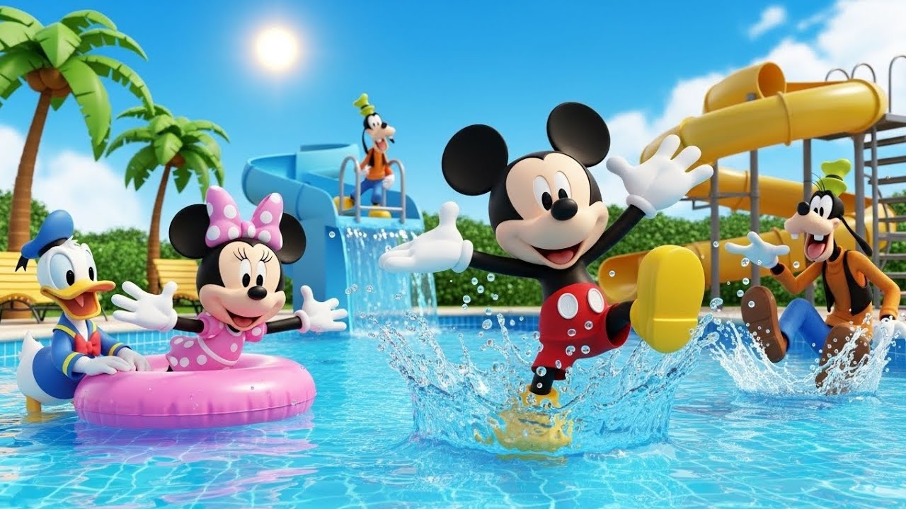 Mickey Mouse Goes Swimming! 🏊‍♂️💦 | Funny  Cartoon for Kids