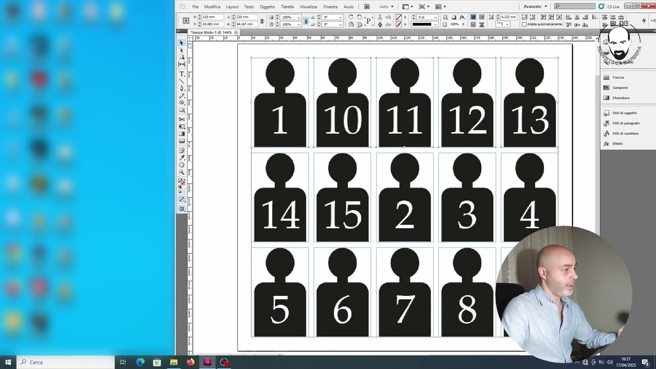Adobe Indesign. Disposizione delle immagini in uno schema a griglia