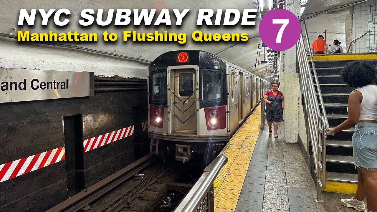 NYC Subway Ride from Manhattan 34th Street–Hudson Yards to Flushing Main Street Queens 7 Train Ride