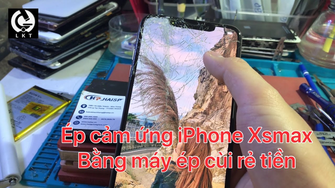hướng dẫn cắt kính và ép cảm ứng iPhone X XS XS Max lấy liền