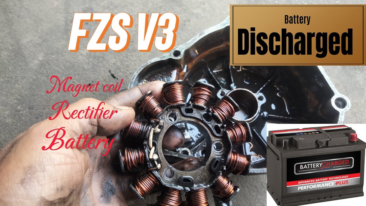 FZS V3 - Battery charging problem #Battery discharge #rectifier #Magnet coil