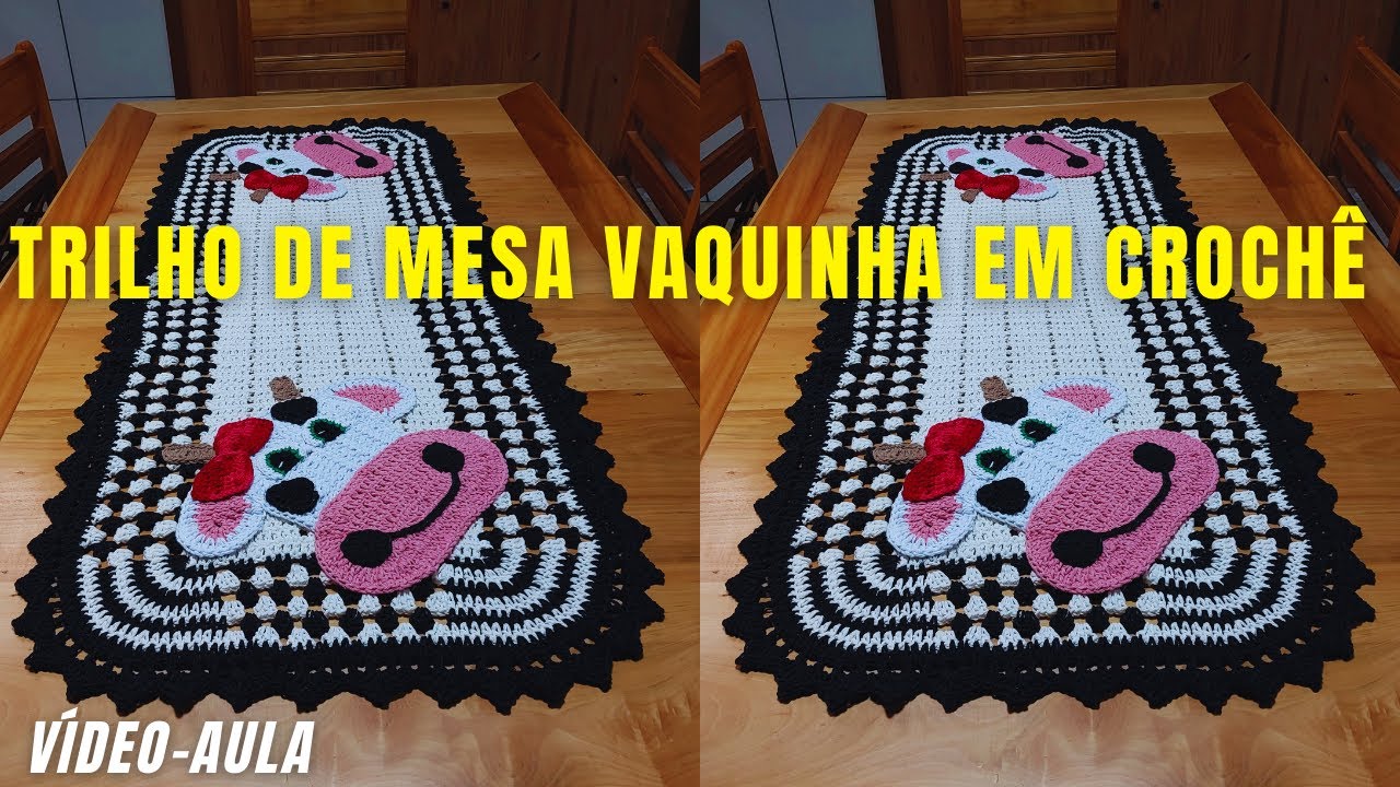 TRILHO DE MESA OU PASSADEIRA VAQUINHA EM CROCHÊ