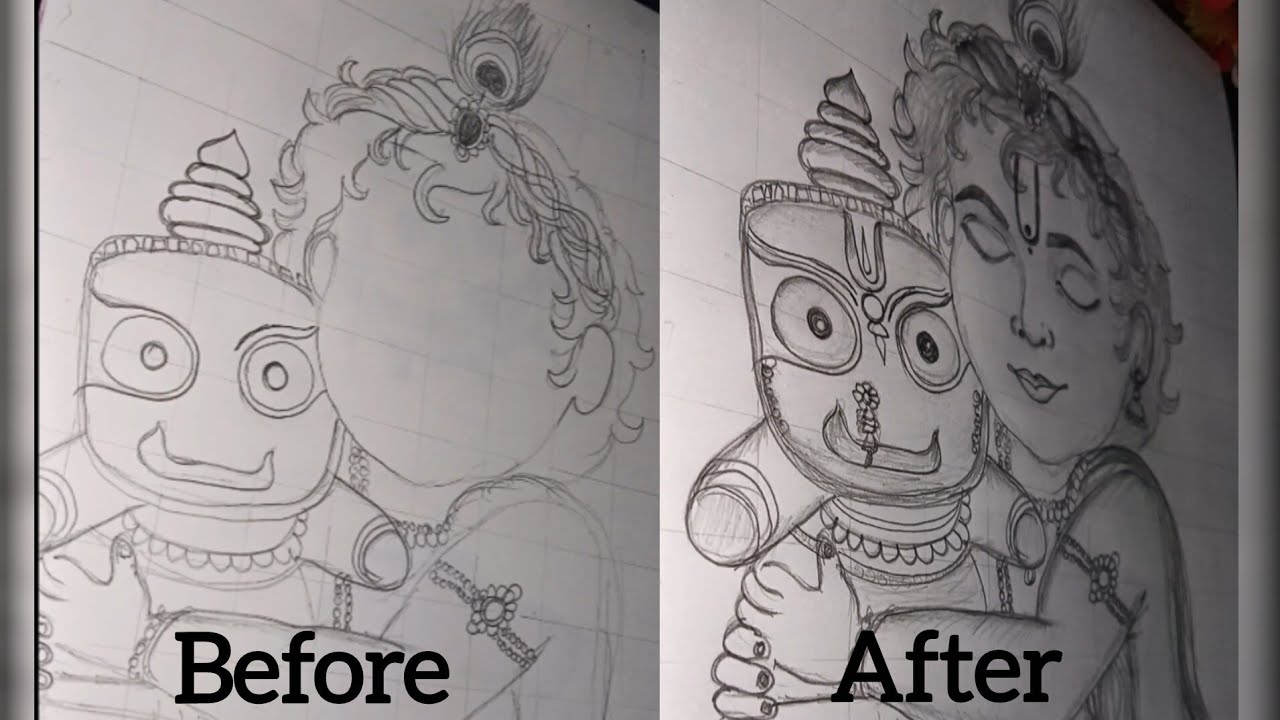 Krishna ji simpul drawing in pencil ✏️📝||simpul drawing for biggners 