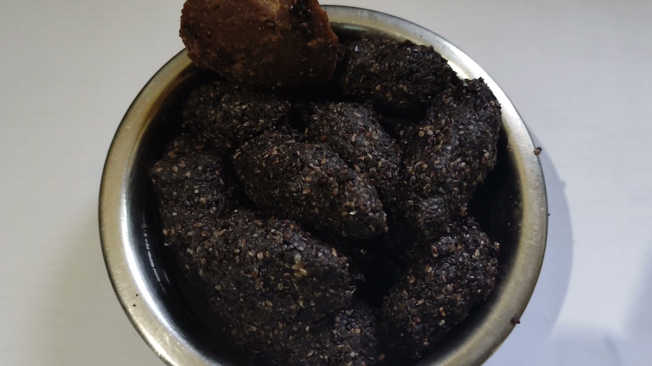 கருப்பட்டி கருப்பு எள்ளு உருண்டை black sesame snacks