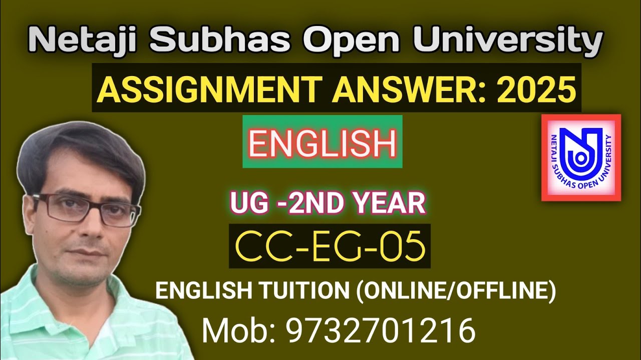 CC- EG-05 // NSOU UG ENG (2ND YR) ASSIGNMENT ANSWER 