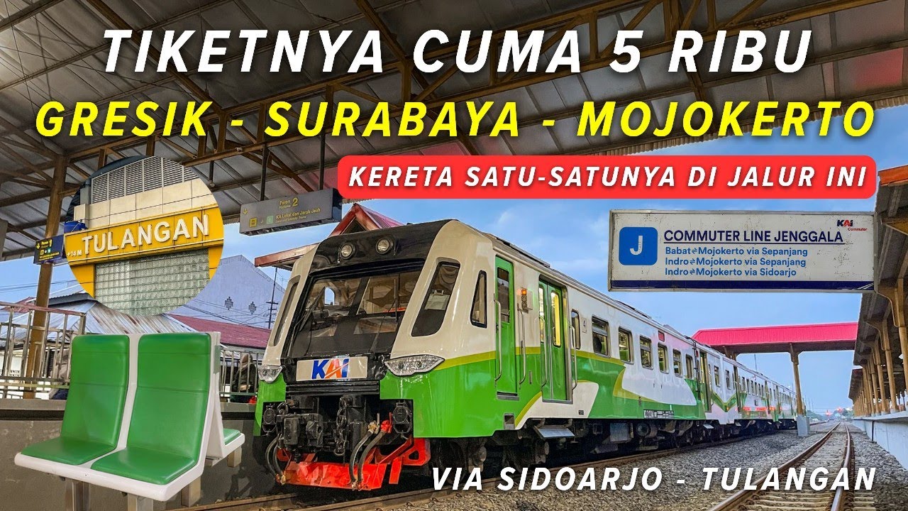 HARGANYA CUMA 5 RIBU! SATU-SATUNYA KERETA YANG LEWAT JALUR INI | KA Jenggala Surabaya - Mojokerto