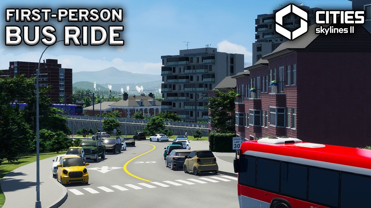 Realistic First Person Bus Ride City Tour in Cities Skylines 2!