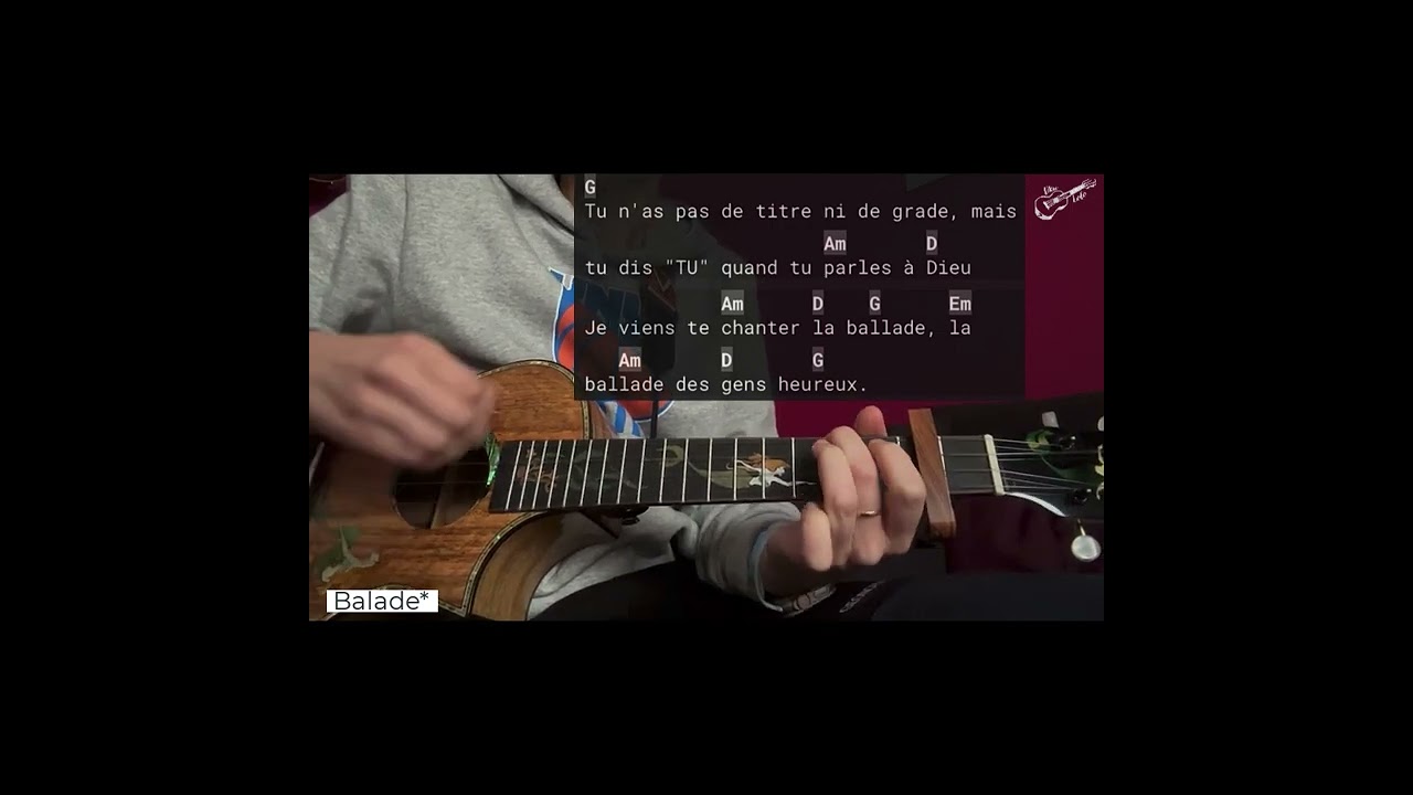 La balade des gens heureux - Gérard Lenorman -Tuto73- Ukulele Facile Débutant-Cours Simple 4 accords