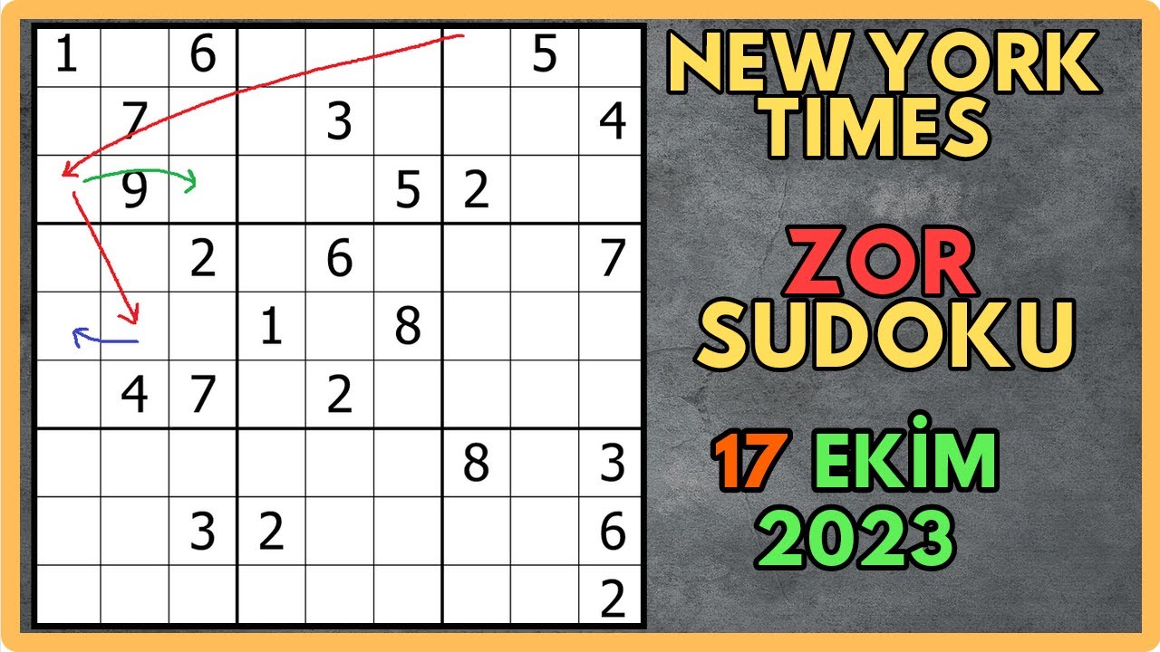 ADIM ADIM SUDOKU | ZOR | 17 Ekim 2023 | NYT