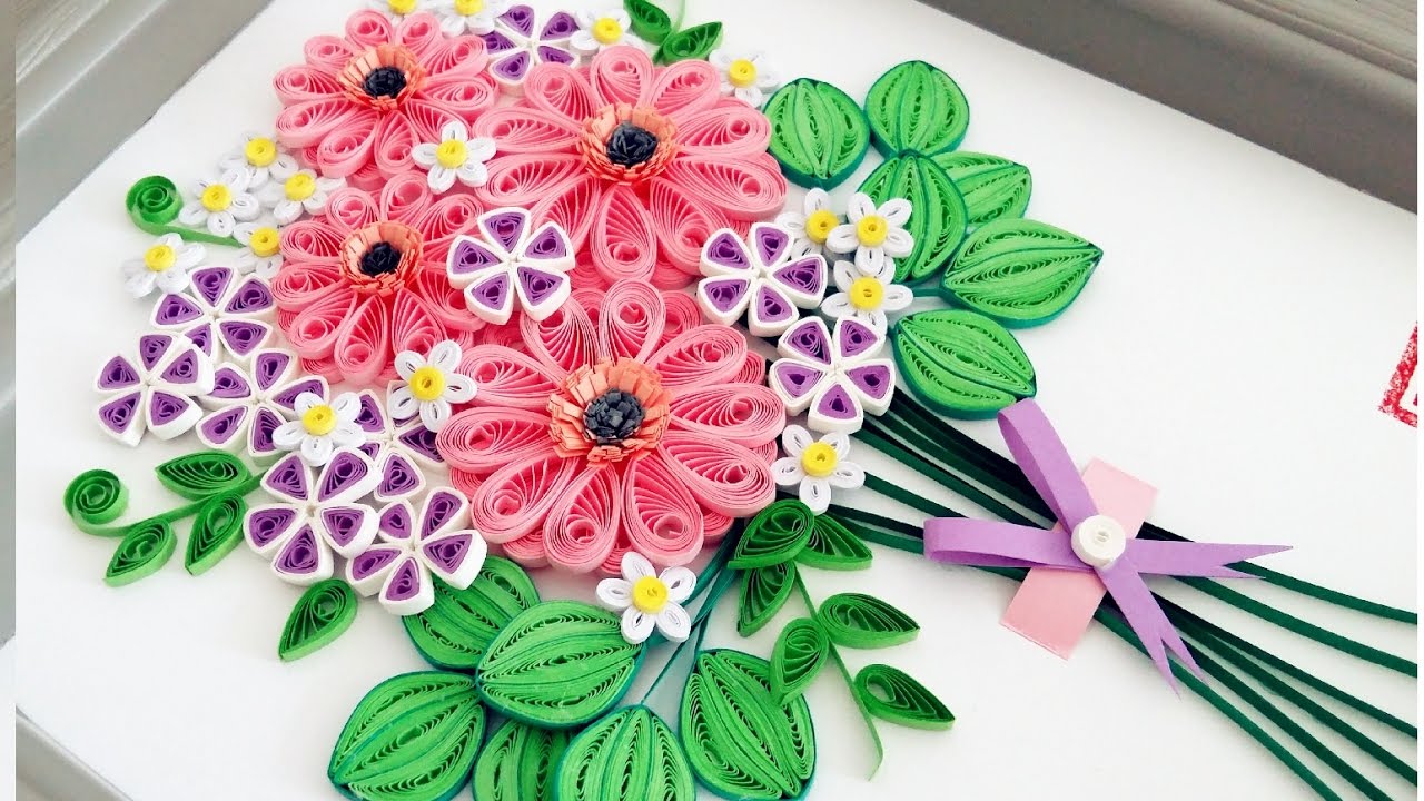 Paper Quilling Flower For beginner Learning Video 9 //Paper Flower Card