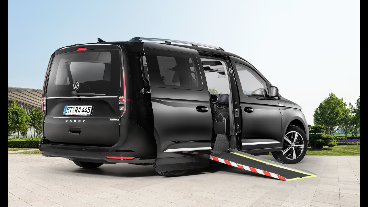 Behindertengerechter PARAVAN VW Caddy V mit seitlicher Rampe