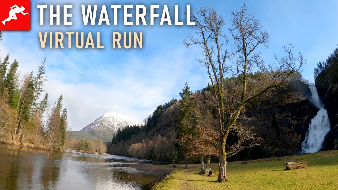 Virtual Run | Virtual Running Videos For Treadmill | Norwegian Waterfall Scenery