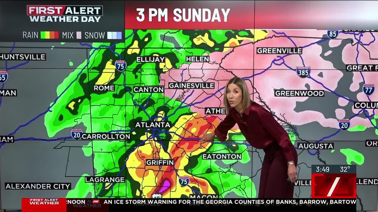 What to expect on Sunday as ice storm rolls through north Georgia
