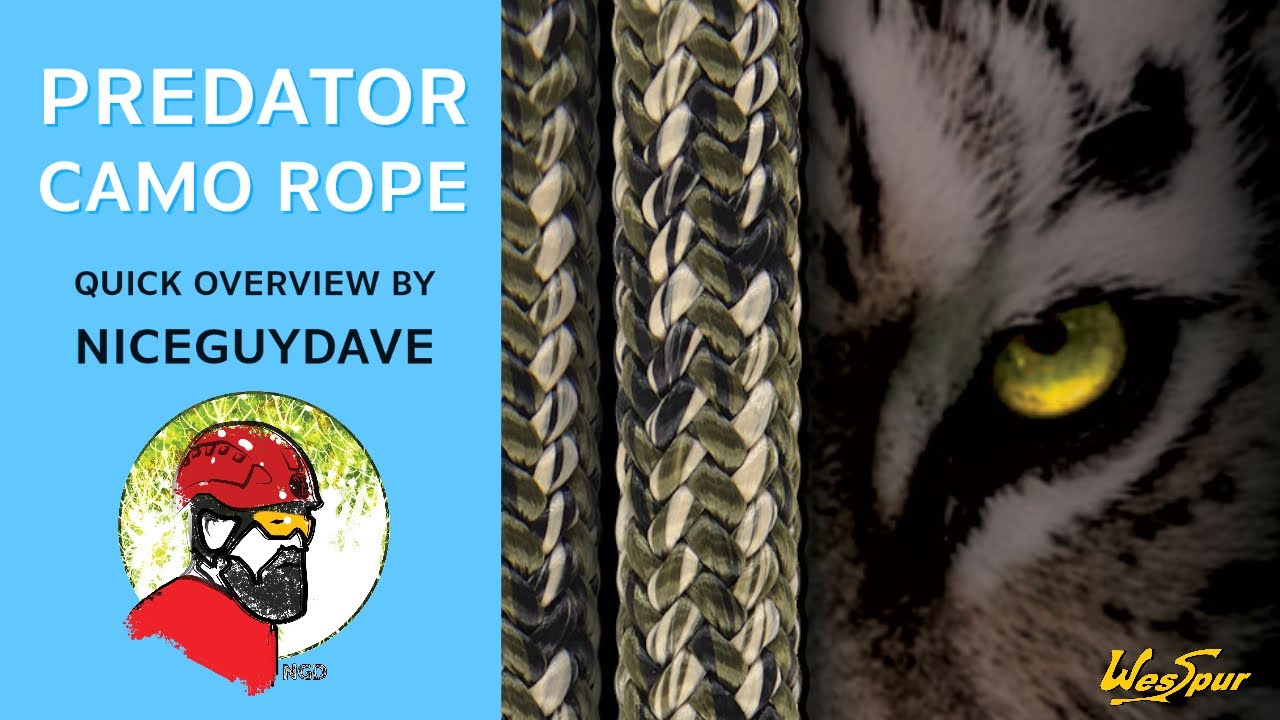 PREDATOR Camo Climbing Rope - Professional tree climbing rope - Ideal for hunters