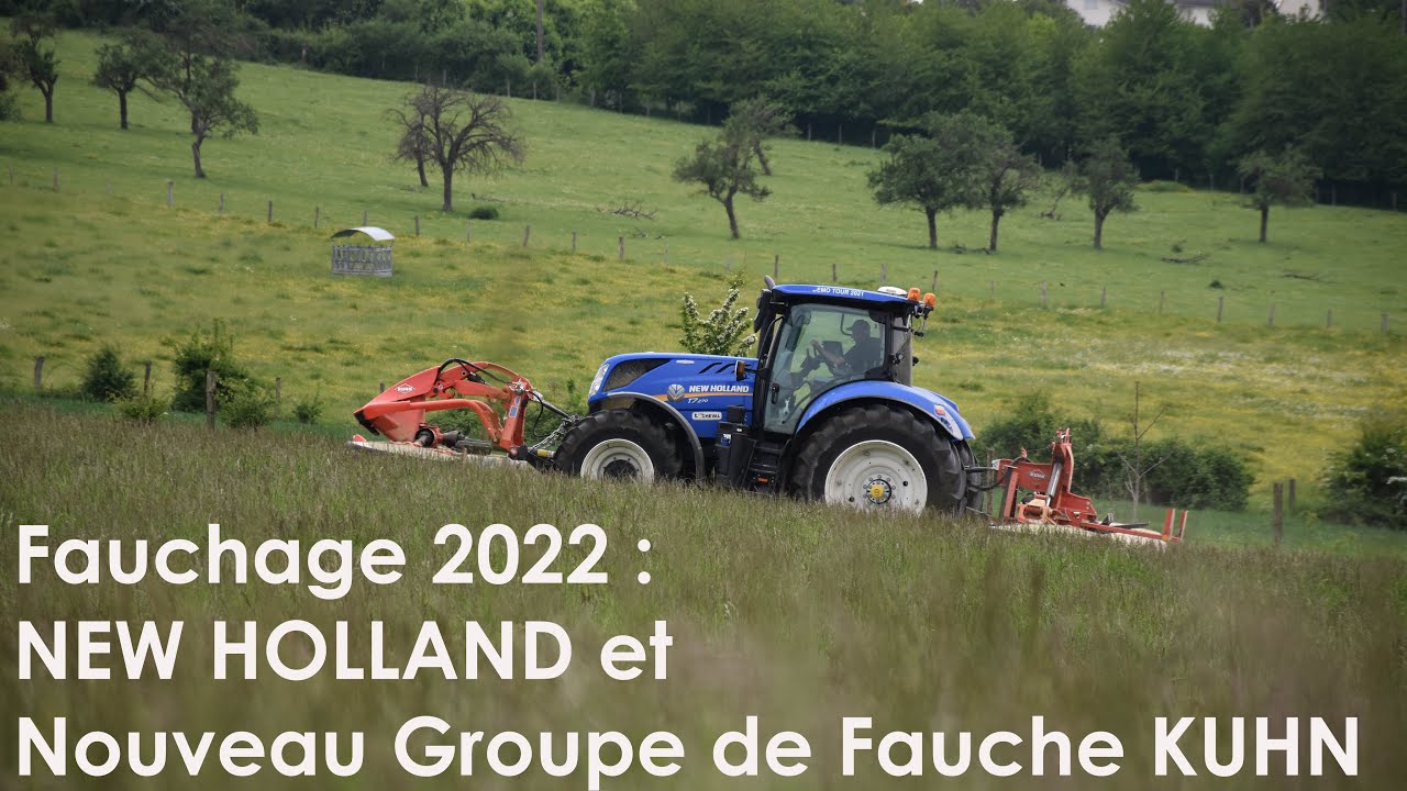 Fauchage 2022 NEW HOLLAND T7.270 et groupe de fauche KUHN
