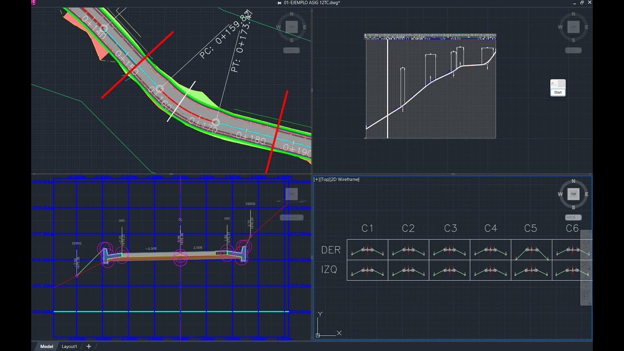 CREACION DE OL PLACA HUELLA CON CIVIL 3D - PKTs y PLANTILLAS ING.VIAS  12 TIPOS DE CURVA