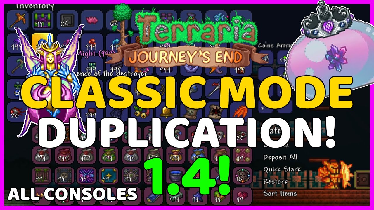Terraria 1.4 Console Duplication Glitch for Classic Mode! ALL CONSOLES!