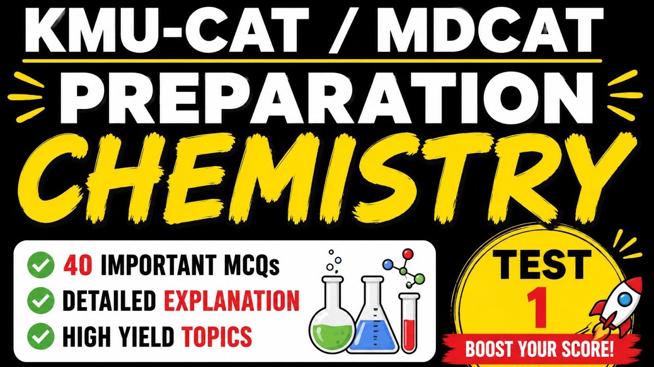 KMU-CAT 2026 | Топ-40 тестовых вопросов (MCQ) по химии | MDCAT 2026 | Важные MCQ | Подготовка к K...