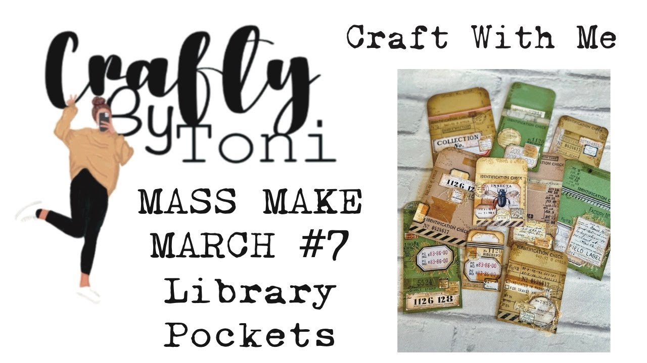 #craftwithme …MASS MAKE MARCH #7 LIBRARY POCKETS …#junkjournalideas #massmakemarch2025