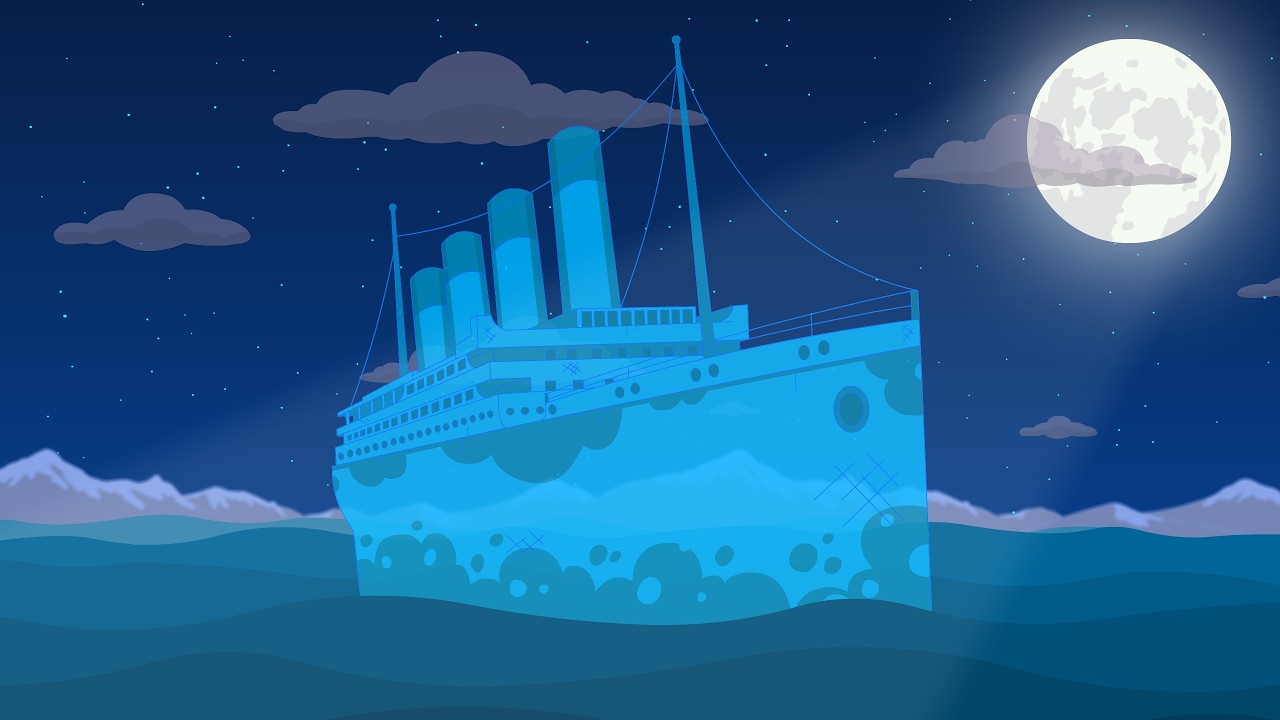 SUBMARINE FINDS TITANIC GHOST SHIP - ANIMATION