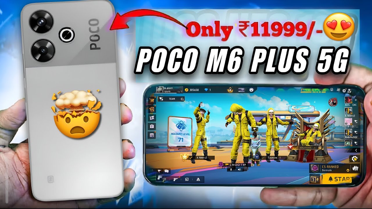 Poco M6 Plus 5g Free Fire Full Map Ultra Gameplay + Screen Recorder Test | Smooth Performance ! ✅