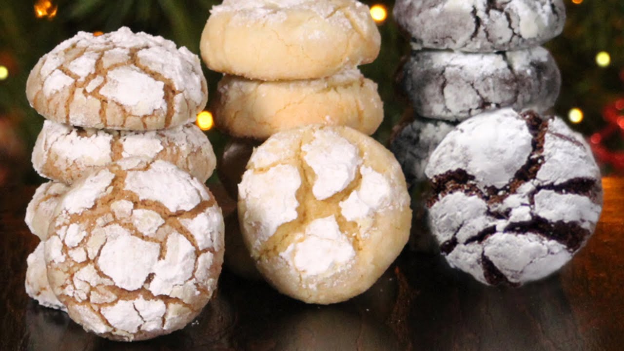 Crinkle Cookies One Dough 3 Ways | Chocolate, Gingerbread, Almond | How Tasty Channel