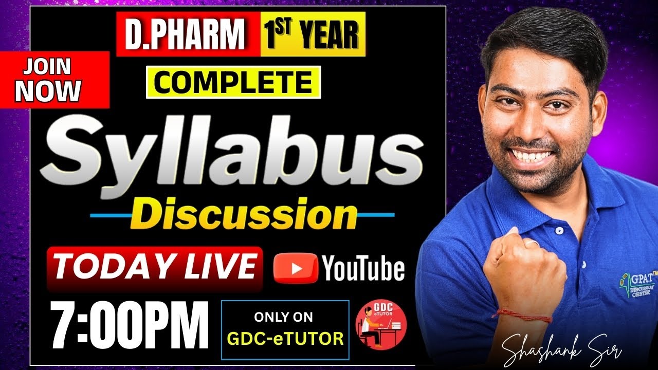 D.Pharm 1st Year Complete Syllabus Discussion | LIVE Discussion | Don’t Miss! 