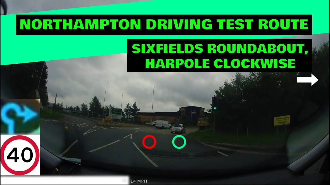 Northampton Driving Test Route w/directions and commentary - Sixfields, Harpole, Duston Clockwise