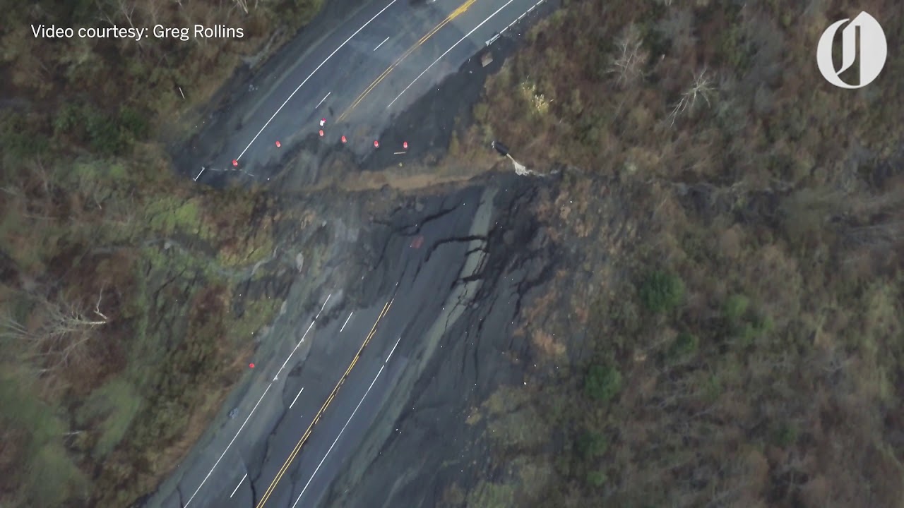 Drone video captures 'dramatic' Oregon Coast landslide