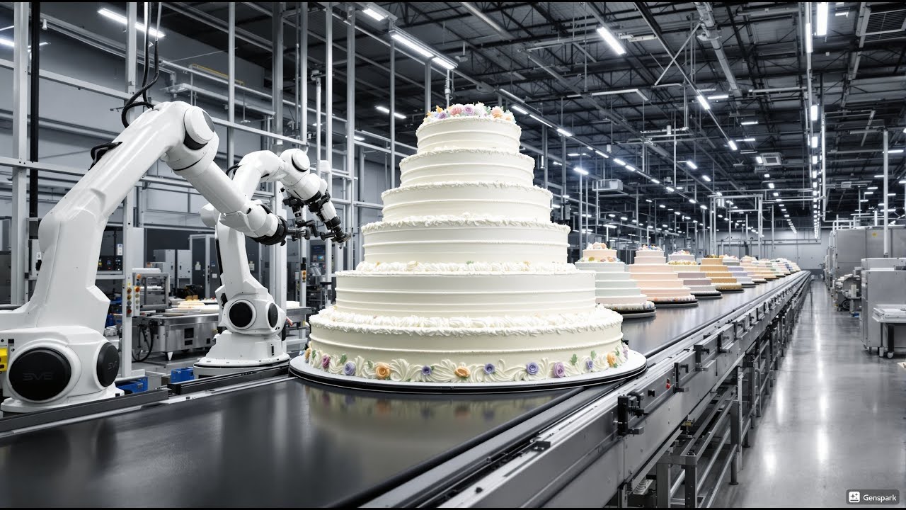 Inside a Modern Cake Factory: From Batter Mixing to Fully Frosted Cakes (Full Process)