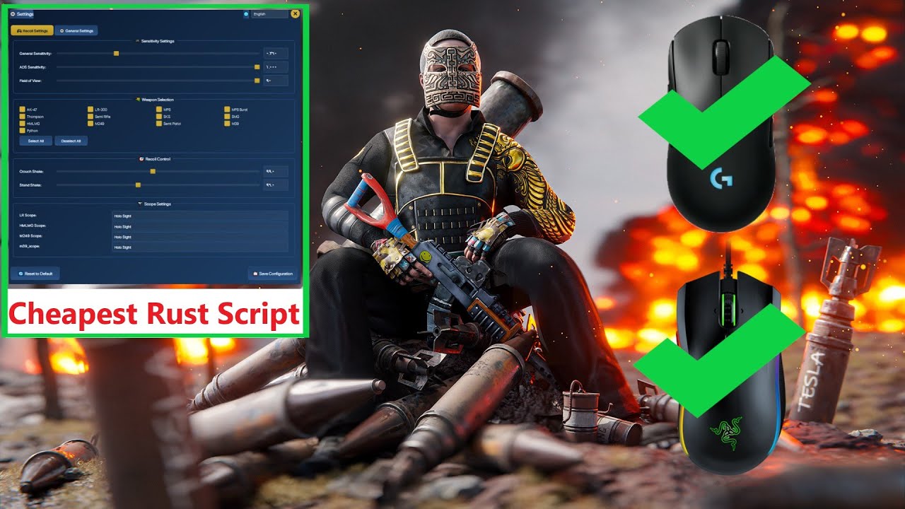 Rust Script for any Mouse | 2025 | 13 Weapons  !! #norecoil #rust