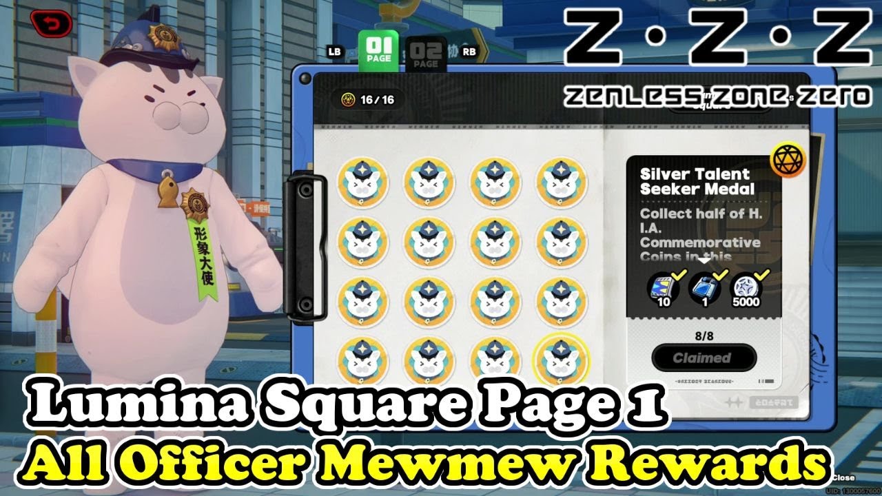 Lumina Square All Officer Mewmew Rewards Page 1 Zenless Zone Zero