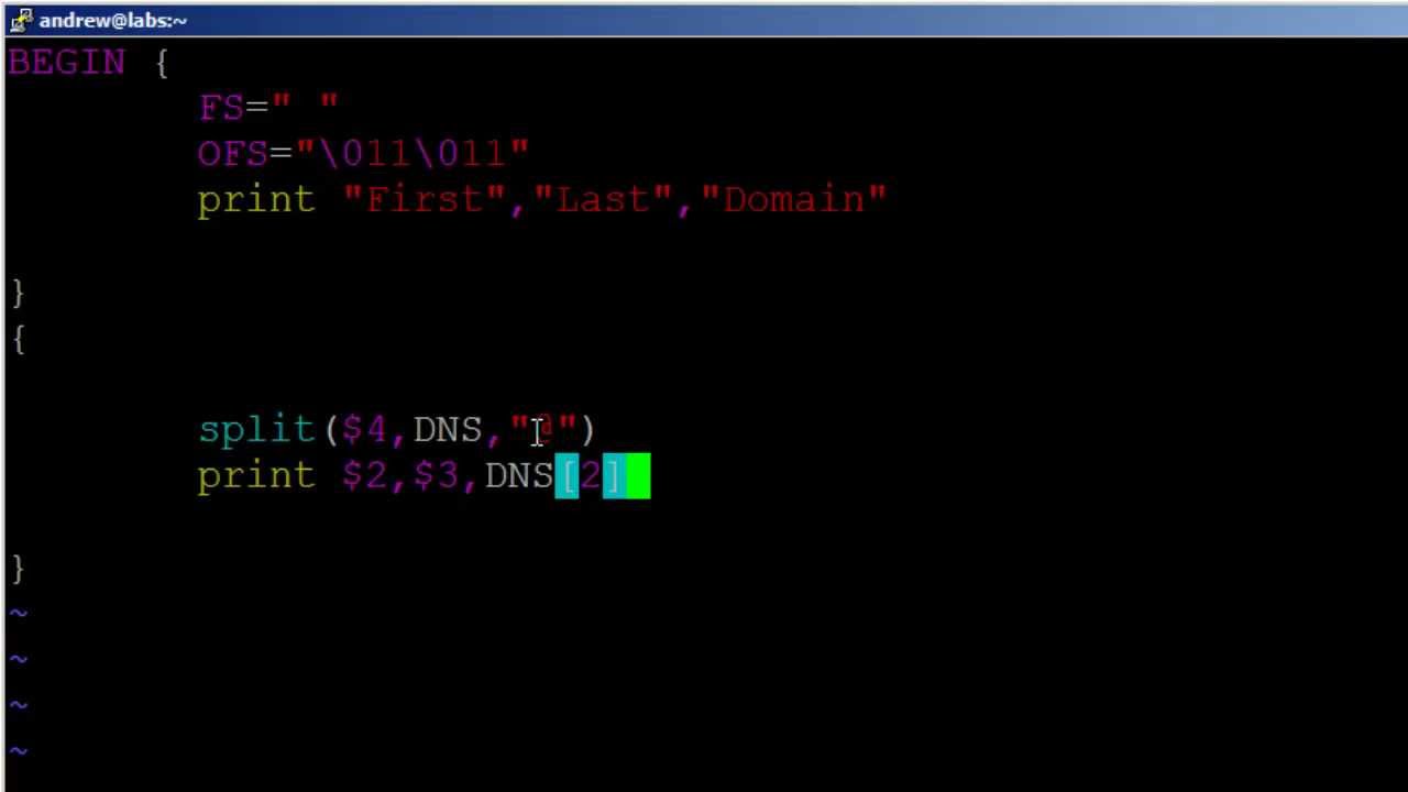 Изучение Linux. Урок 30. Использование AWK и split для извлечения данных.