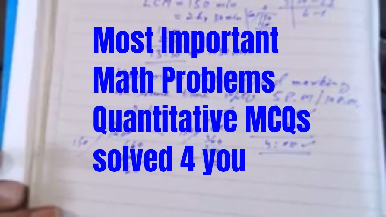 Most Important Quantiative MCQs for all tpe tests, EntryTest, JobTest