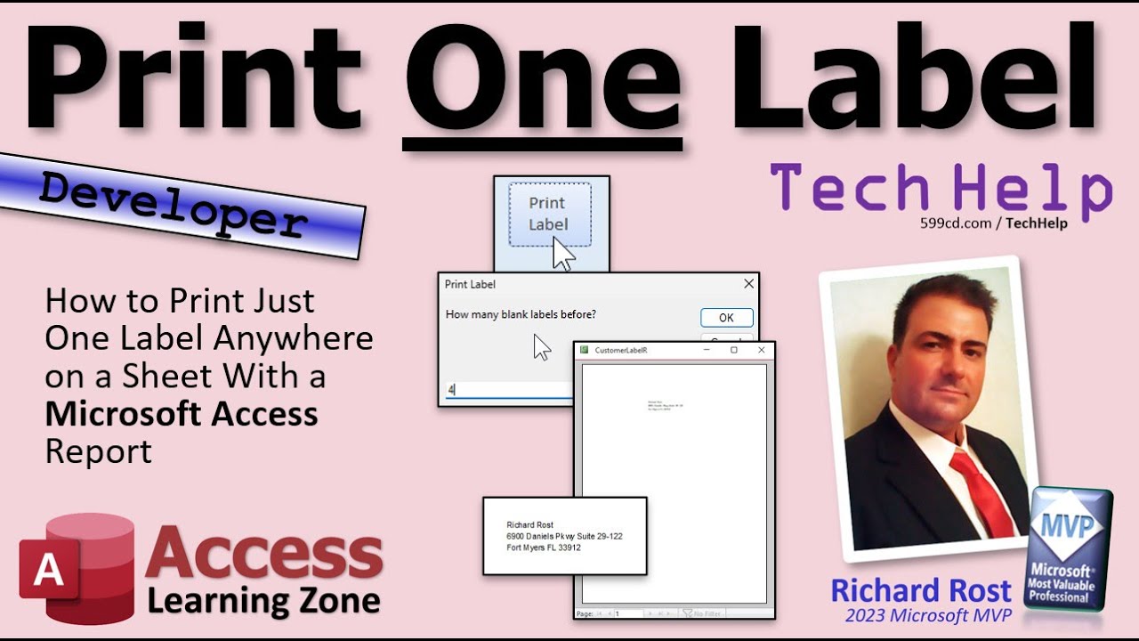 How to Print Just One Label Anywhere on a Sheet With a Microsoft Access Report