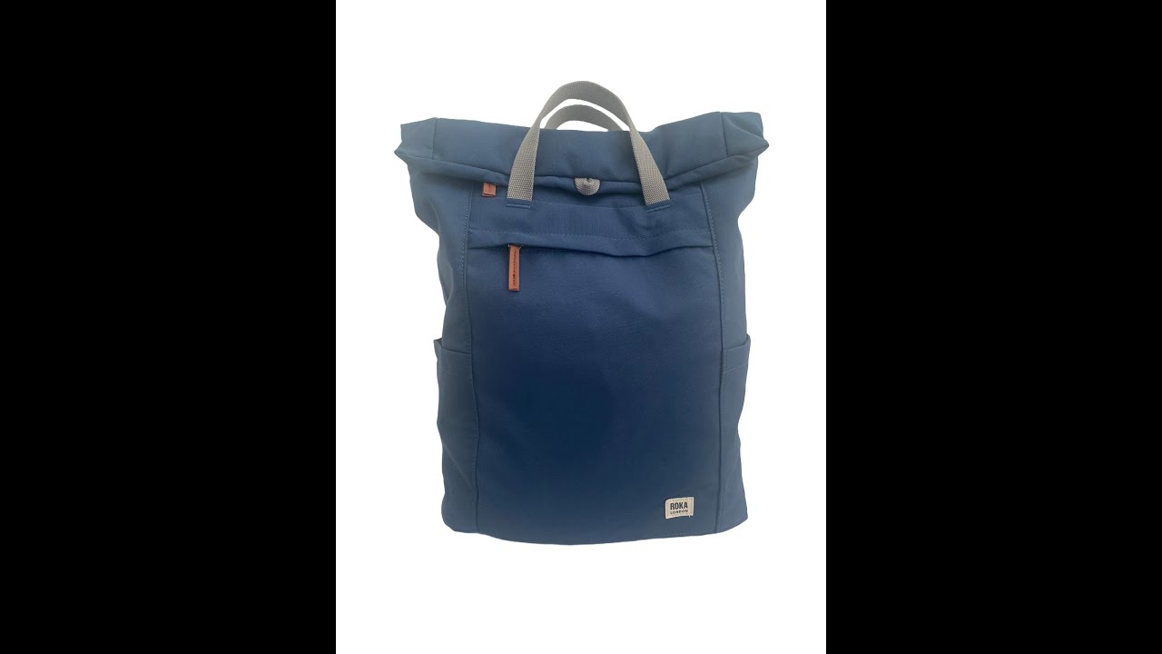 Roka London Finchley A Large Sustainable Recycled Canvas Backpack