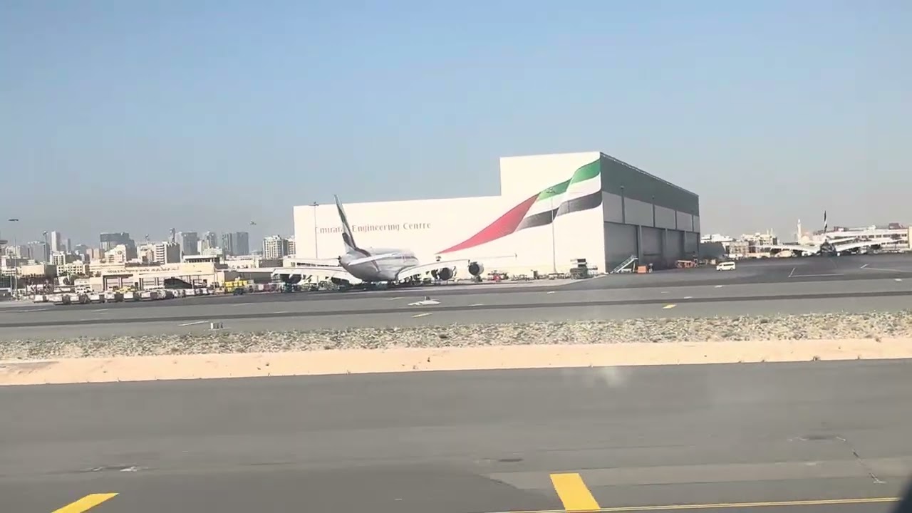 EK3 Emirates Airbus A380-800 Takeoff 30R Dubai to London Heathrow
