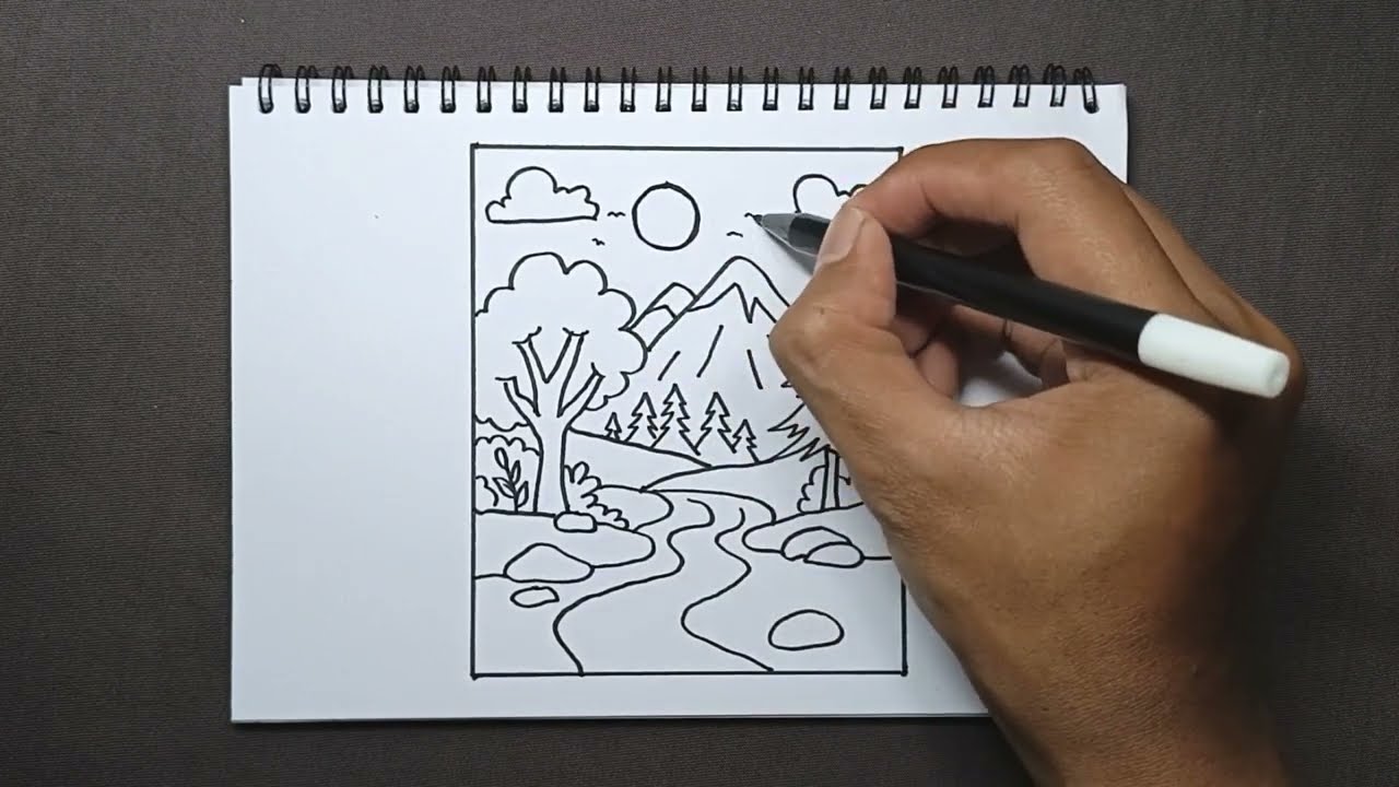 ​How to Draw a Simple Mountain Landscape