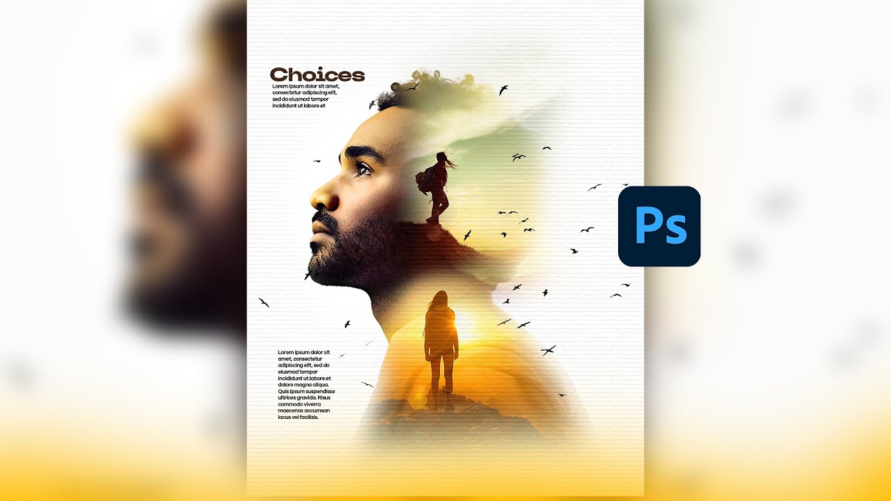 HOW TO CREATE DOUBLE EXPOSURE POSTER IN PHOTOSHOP